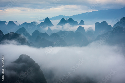 China's natural landscape, cloudy peaks, abstract natural background images. © zhuxiaophotography