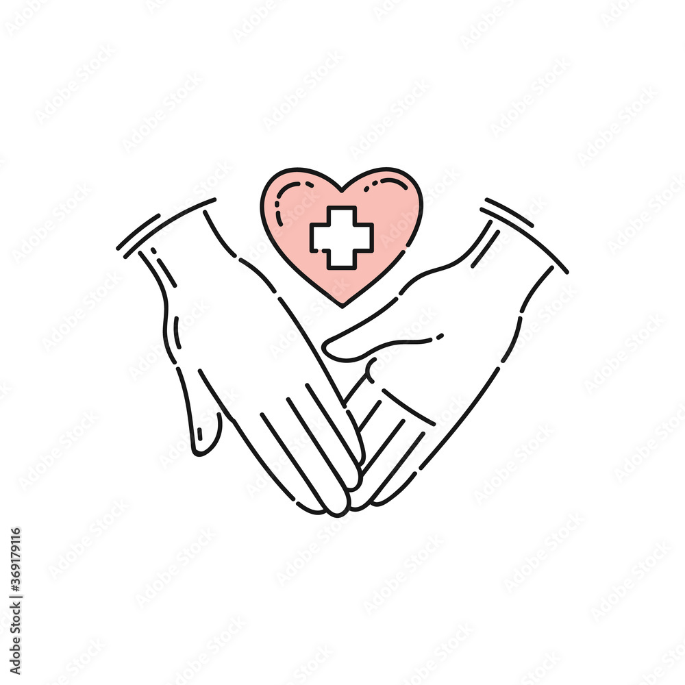 Icon and sign for the concept of charity and support. Icon and sign for the concept of charity and support.