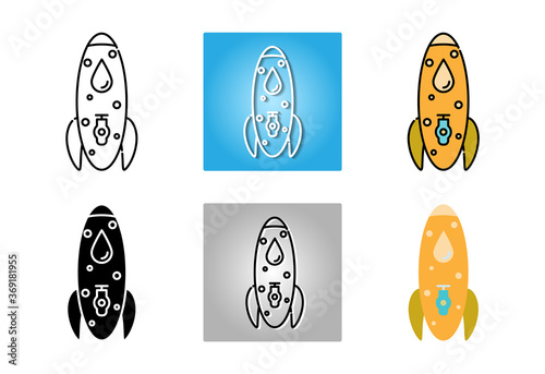 water tank for drink icon set isolated on white background for web design
