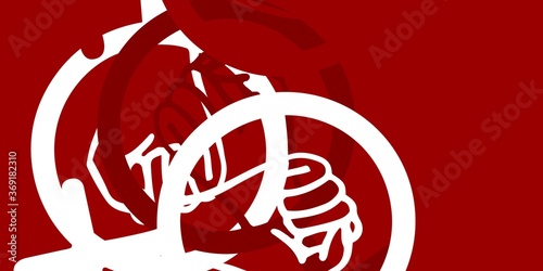 Light Red, Yellow vector pattern with feminism elements.