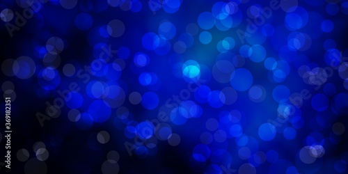 Dark BLUE vector backdrop with dots. Colorful illustration with gradient dots in nature style. Design for posters, banners.