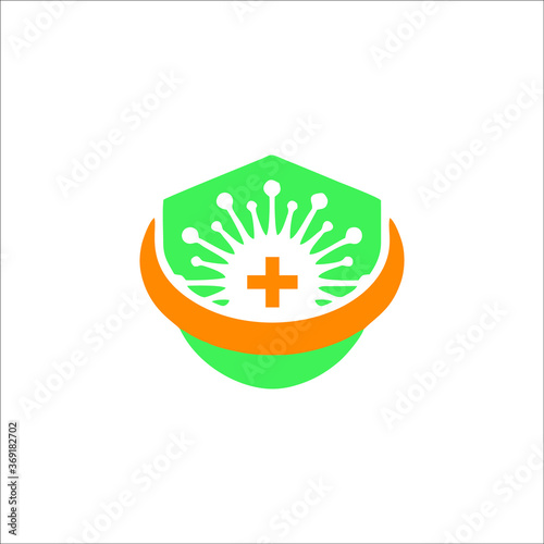 logo protected virus. Bacterial Icons. Coronavirus Outbreak, Stop the virus. Virus isolated vector icon