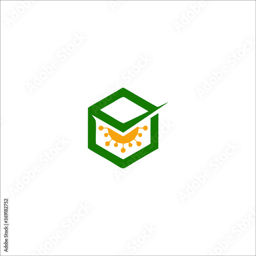 logo protected virus. Bacterial Icons. Coronavirus Outbreak, Stop the virus. Virus isolated vector icon