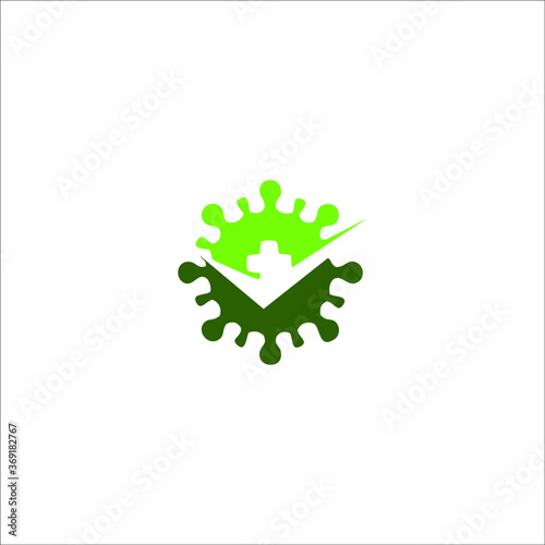 logo protected virus. Bacterial Icons. Coronavirus Outbreak, Stop the virus. Virus isolated vector icon