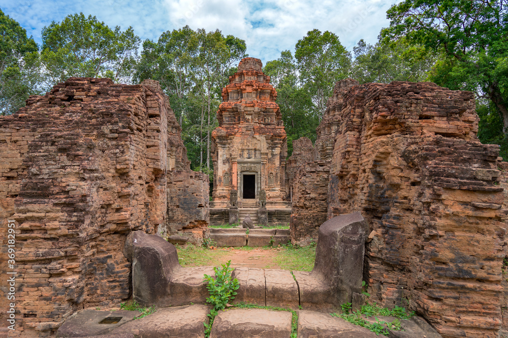 PreahKo Castle or Prasat Preah Ko Ancient buddhist Khmer temple at Angkor in siem reap Cambodia