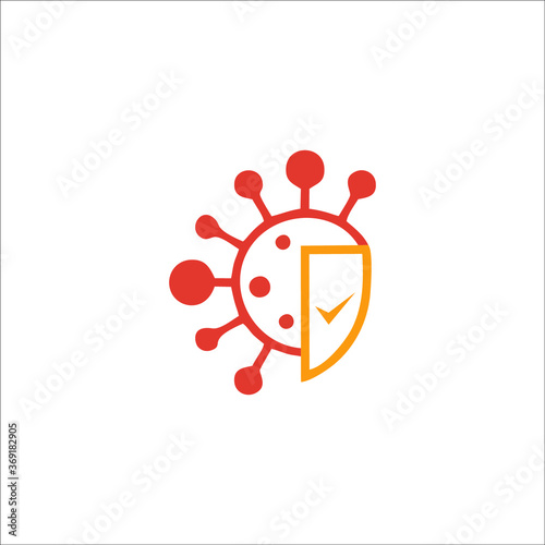 logo protected virus. Bacterial Icons. Coronavirus Outbreak, Stop the virus. Virus isolated vector icon