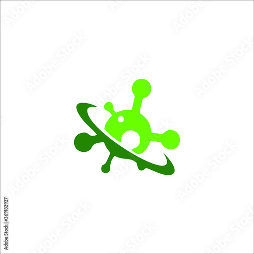 logo protected virus. Bacterial Icons. Coronavirus Outbreak, Stop the virus. Virus isolated vector icon