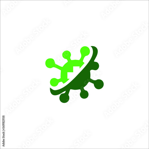 logo protected virus. Bacterial Icons. Coronavirus Outbreak, Stop the virus. Virus isolated vector icon