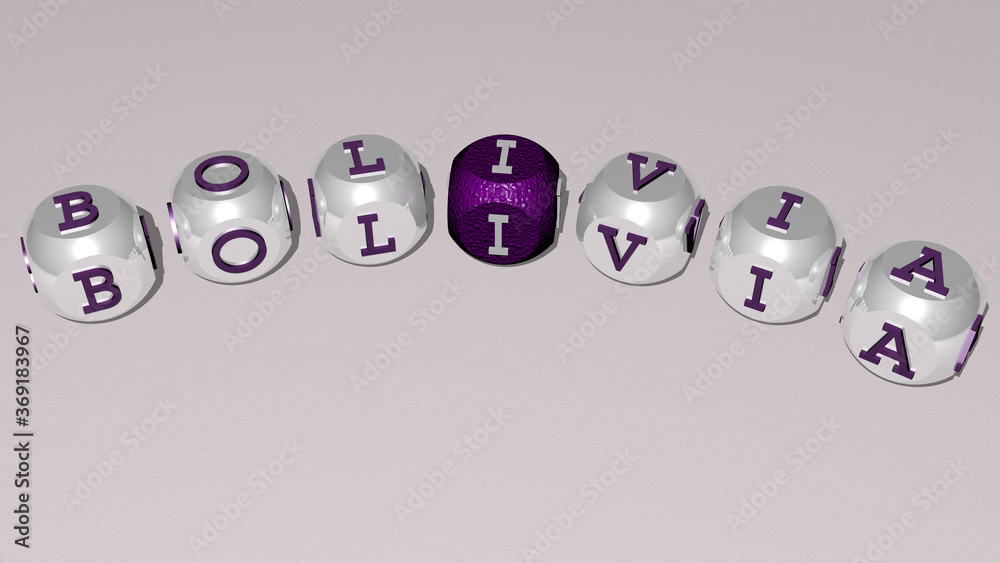 combination of bolivia built by cubic letters from the top perspective, excellent for the concept presentation. america and bolivian combination of bolivia built by cubic letters from the top perspective, excellent for the concept presentation. america and bolivian