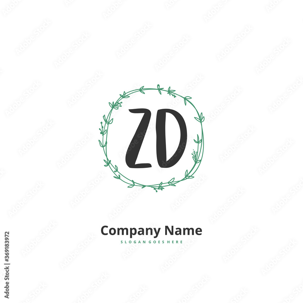 Z D ZD Initial handwriting and signature logo design with circle. Beautiful design handwritten logo for fashion, team, wedding, luxury logo. Z D ZD Initial handwriting and signature logo design with circle. Beautiful design handwritten logo for fashion, team, wedding, luxury logo.