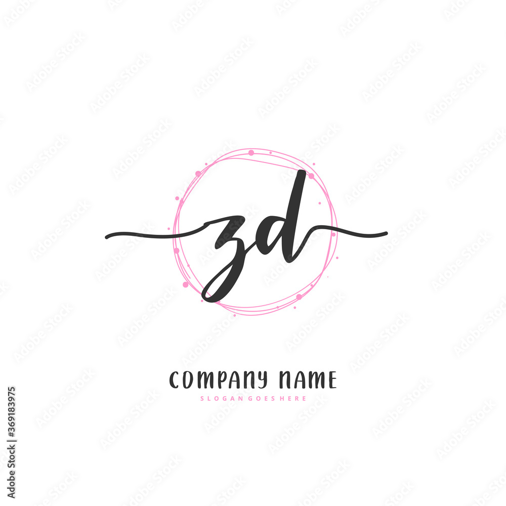 Z D ZD Initial handwriting and signature logo design with circle. Beautiful design handwritten logo for fashion, team, wedding, luxury logo. Z D ZD Initial handwriting and signature logo design with circle. Beautiful design handwritten logo for fashion, team, wedding, luxury logo.
