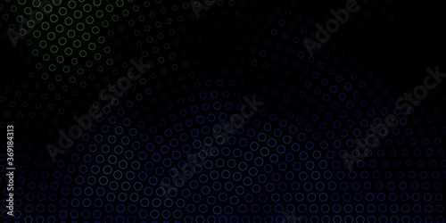Dark Blue, Green vector background with bubbles. Illustration with set of shining colorful abstract spheres. Pattern for wallpapers, curtains. © Guskova