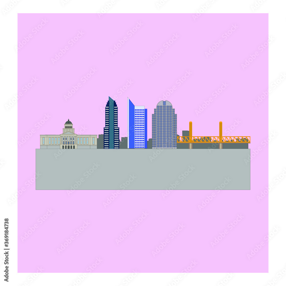 Sacramento city skyline in California United States