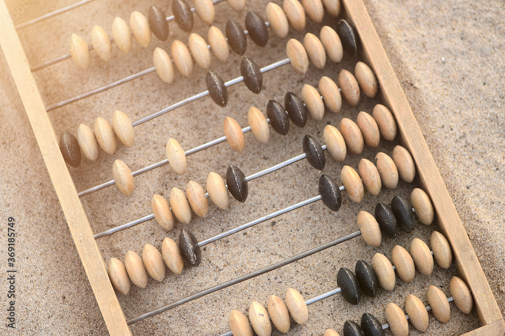 Old abacus on the beach.