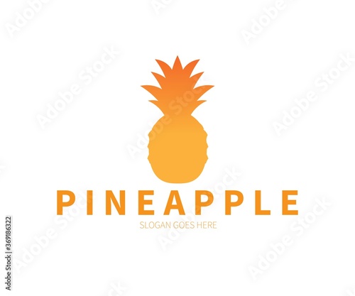 Pineapple fruit logo. Gradient pineapple logo vector design.