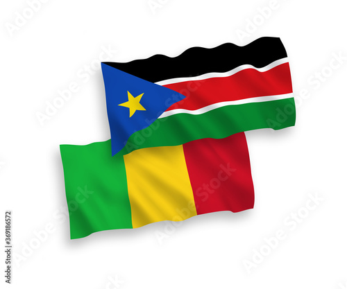 Free Download Flags of Republic of South Sudan and Mali on a white background - GFXLoad