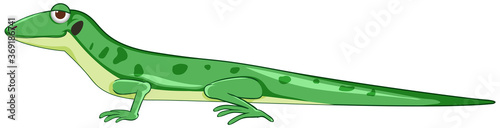Gecko or lizard in green cartoon style isolated