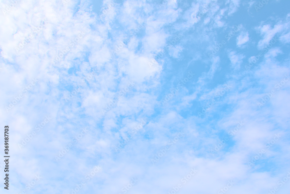 Bright Blue sky with white cloud. Beautiful sky background and wallpaper. Clear day and good weather in the morning.  