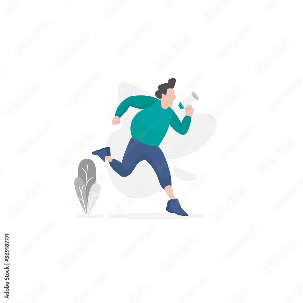businessman shouting through megaphone businessman shouting through megaphone