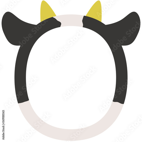 牛の顔のフォトフレーム（線なし）