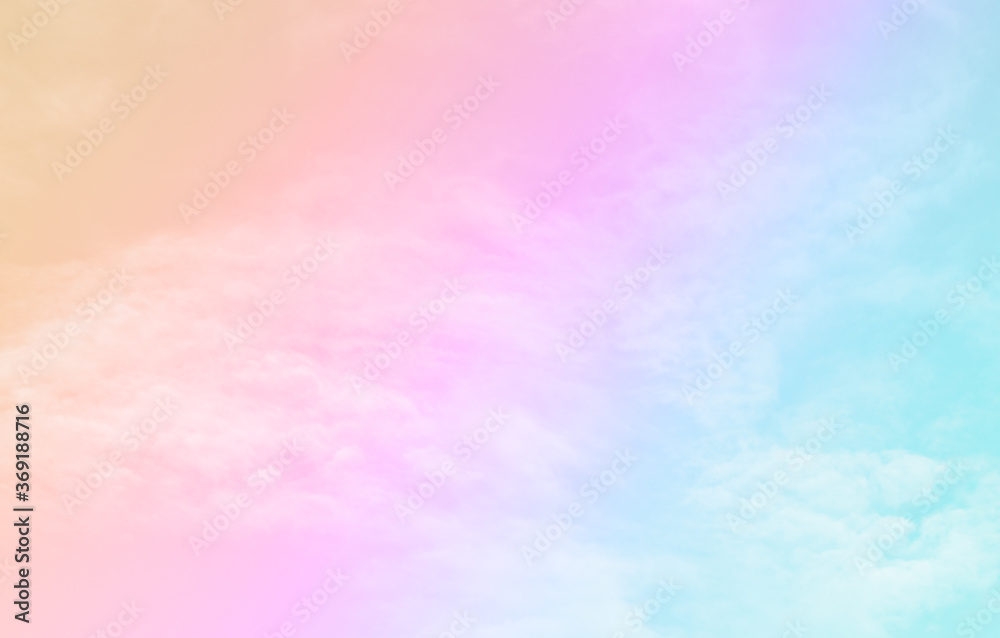 Cloud and sky with a pastel colored background and wallpaper, abstract sky background in sweet color.
