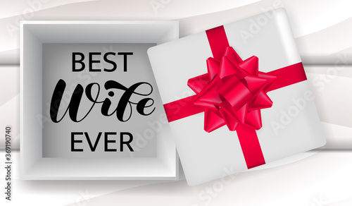 Best wife ever brush lettering. Vector stock illustration for card or poster