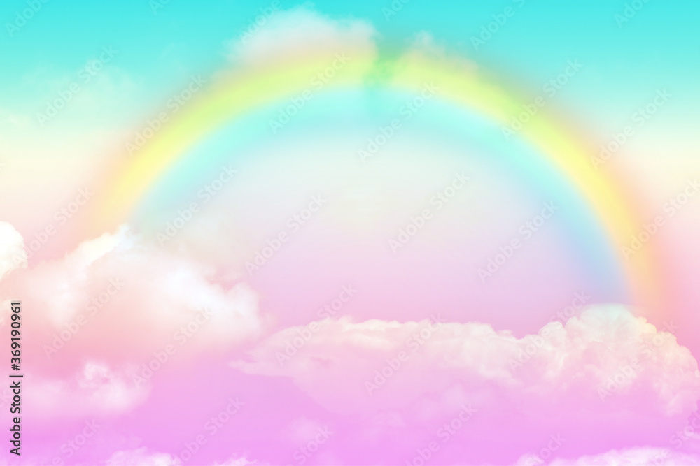 Fantasy magical landscape the rainbow on sky abstract with a pastel colored background and wallpaper. Fantasy magical landscape the rainbow on sky abstract with a pastel colored background and wallpaper.