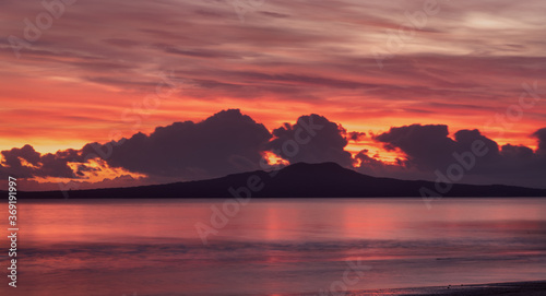 Rangitoto Island taken from Murray Bay at Sunrise