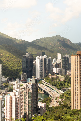 aerial view of hong kong