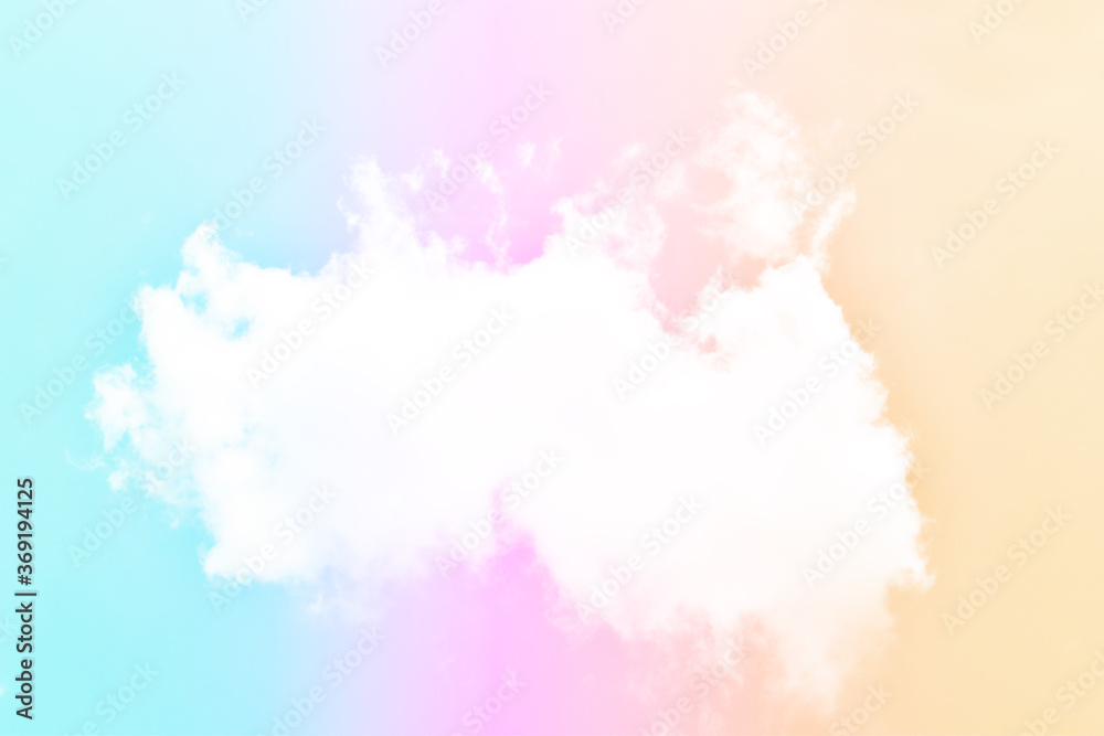 Cloud and sky with a pastel colored background and wallpaper, abstract sky background in sweet color.