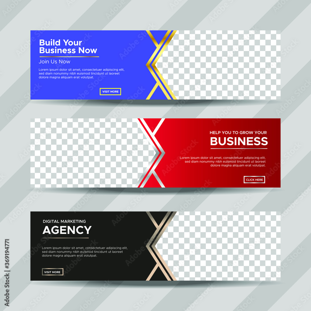 Vector abstract design banner web template. collection of horizontal business ad banner. vector illustration