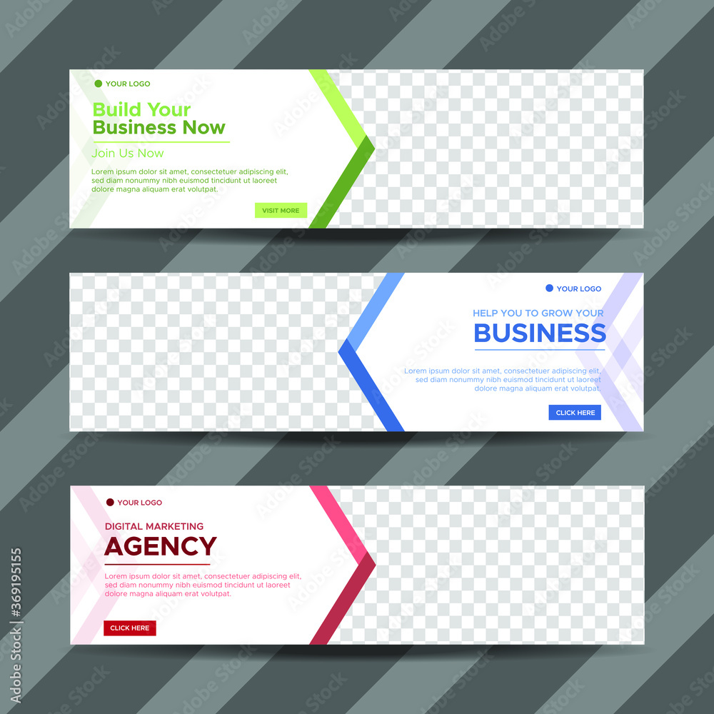 Vector abstract design banner web template. collection of horizontal business ad banner. vector illustration