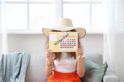 Young woman with calendar d...