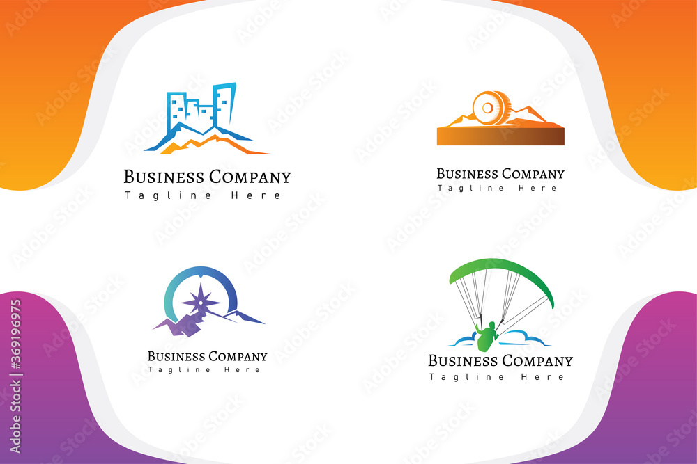 logo set adventure iconic company business