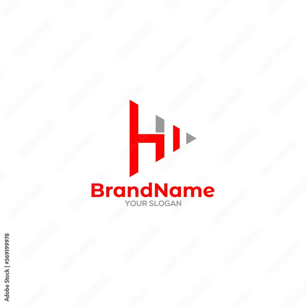 H Next Triangle Logo Design Vector