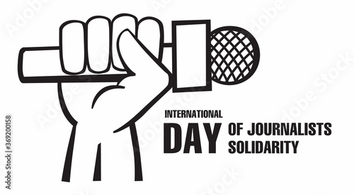 International Day of Solidarity of Journalists. Postcard poster. Vector graphics