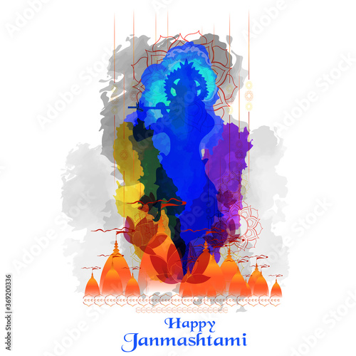 Fotografie illustration of happy Janmashtami. Lord Krishna