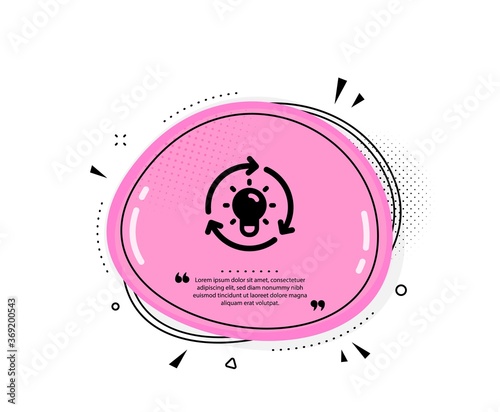 Idea icon. Quote speech bubble. Lightbulb sign. Core value symbol. Quotation marks. Classic idea icon. Vector