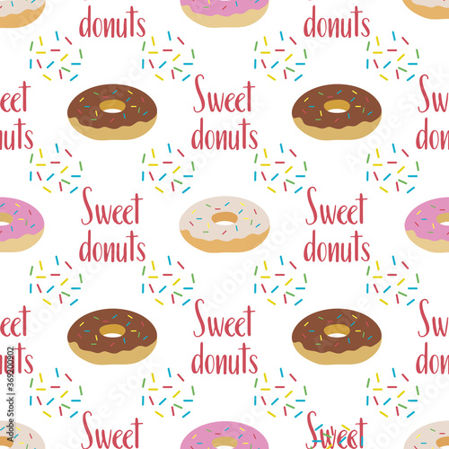 Vector Pattern Donut Food Sweet Doughnut Pastry