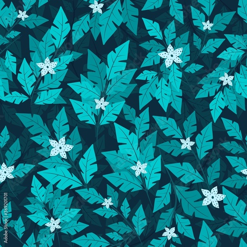 Tropical leaves seamless pattern