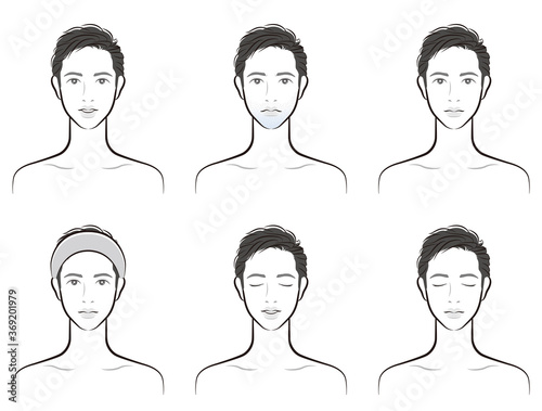 男性の表情のイラスト