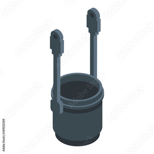 Metallurgy cauldron icon. Isometric of metallurgy cauldron vector icon for web design isolated on white background