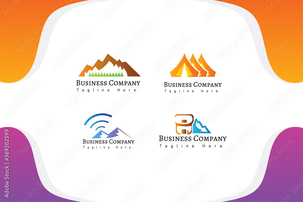 logo set adventure iconic company business