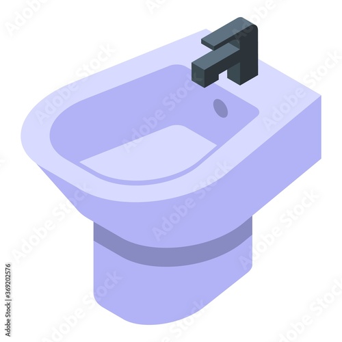 Bath bidet icon. Isometric of bath bidet vector icon for web design isolated on white background