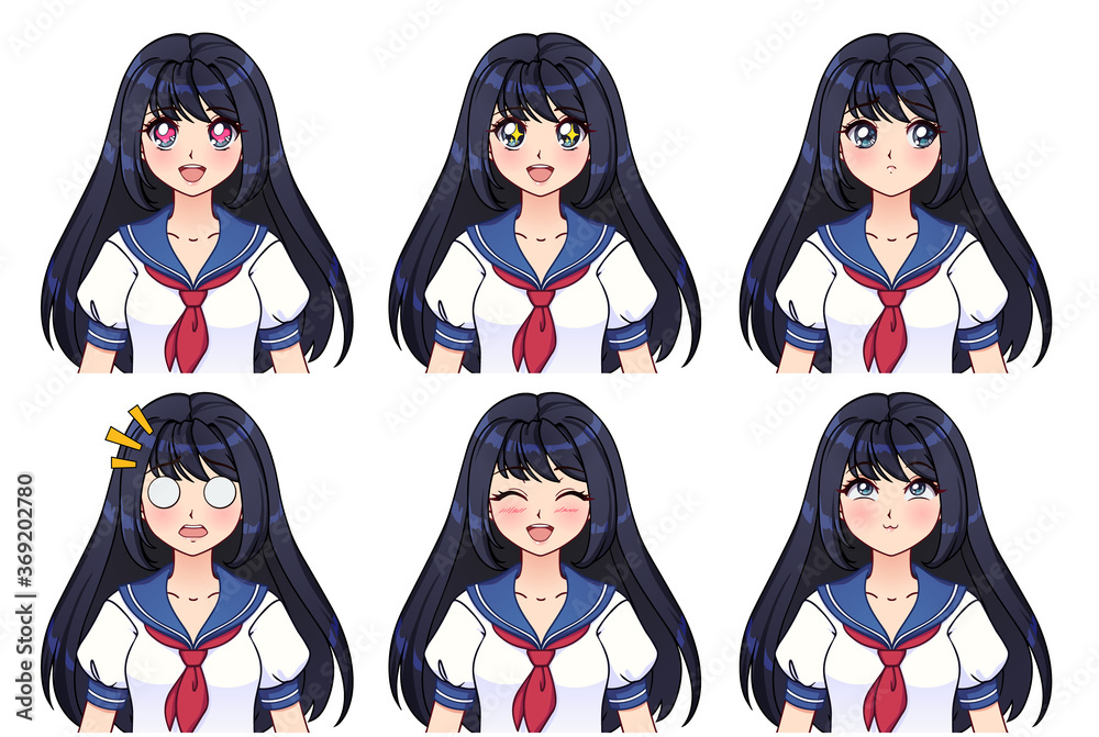 Cute Anime Girl Black Hair