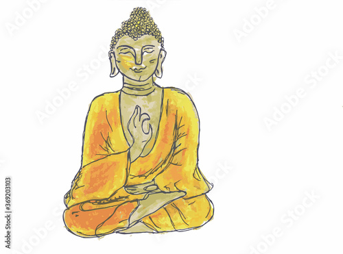 buddha statue isolated on white photo