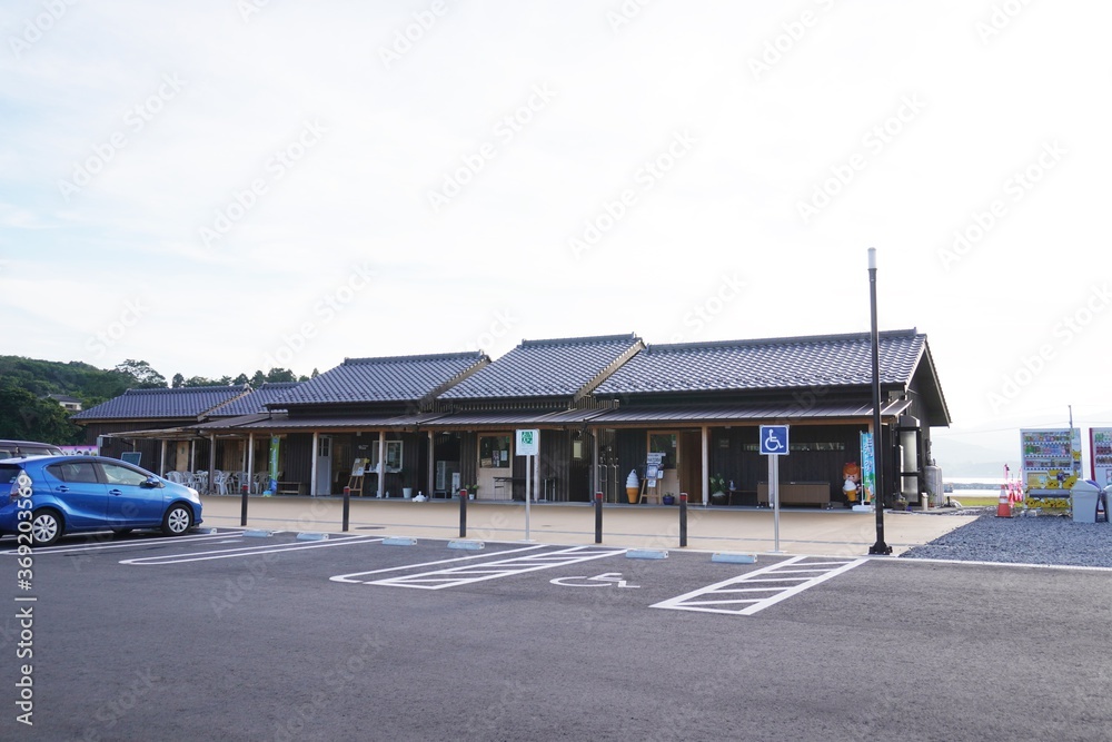 Naklejka premium 気仙沼大島フェリーターミナルの観光施設「野杜海」/Ferry Terminal in Kesennuma, Miyagi