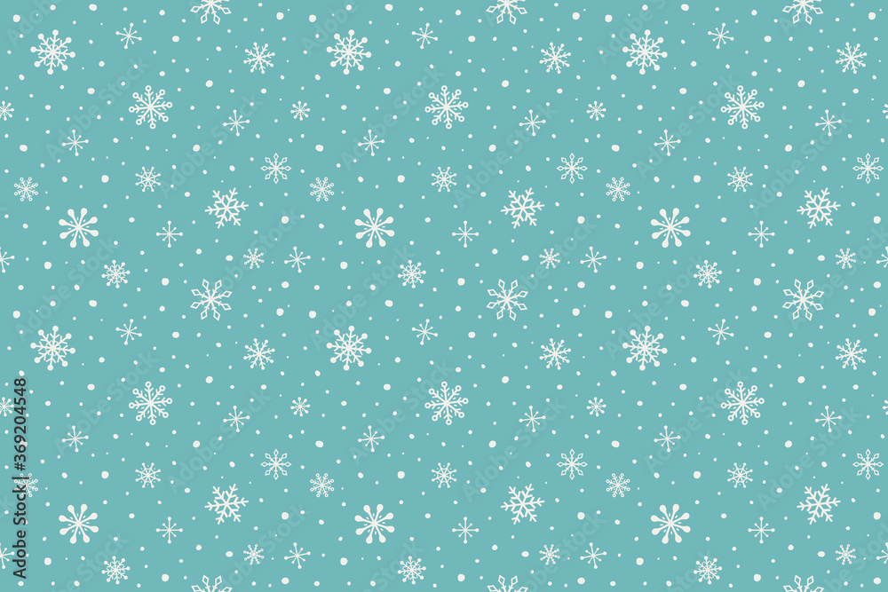 Seamless texture with hand drawn snowflakes. Christmas background. Vector