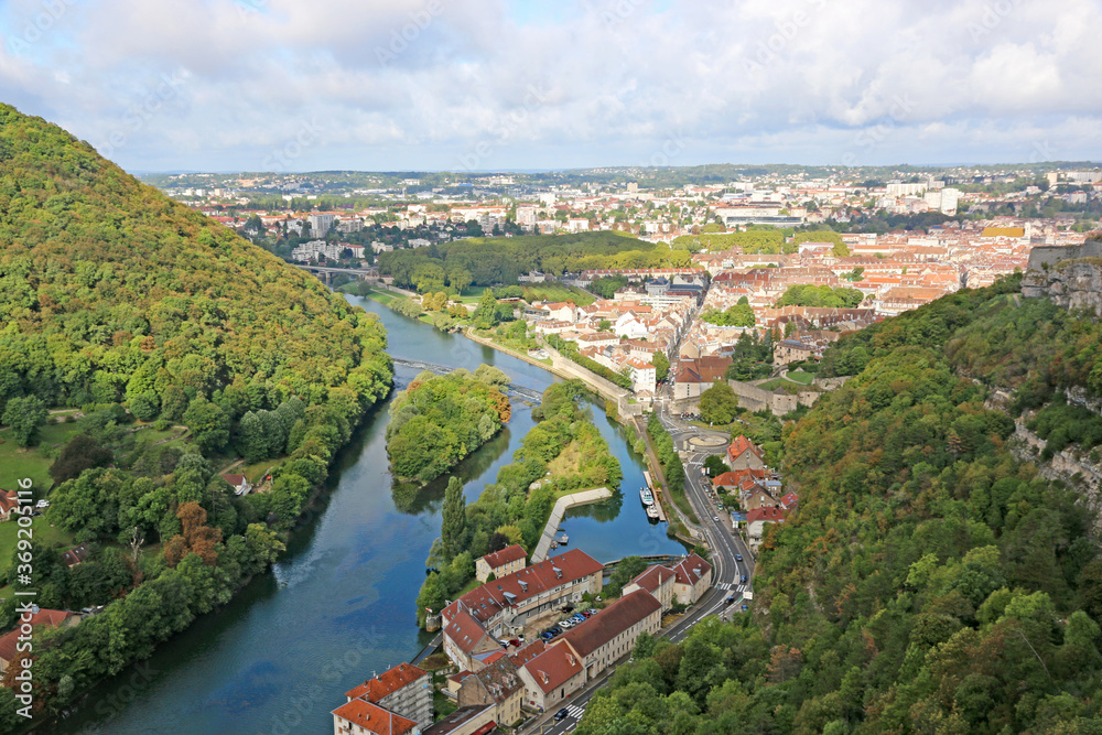 Besancon town from the citadel, France