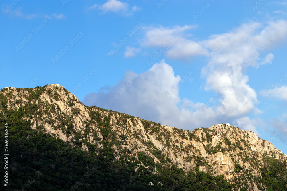 big hill, mountains range and sky view, landscape mountain, large mountain hill for background